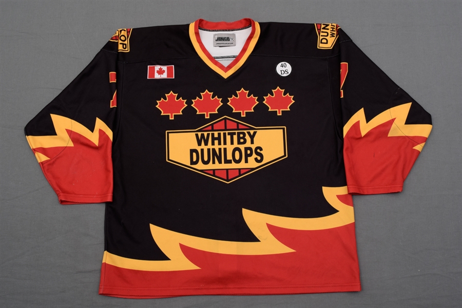 Whitby Dunlops MLH 2009-10 Game-Worn Jersey Collection of 18 with Don Sanderson Commemorative Patch Plus 8 Others