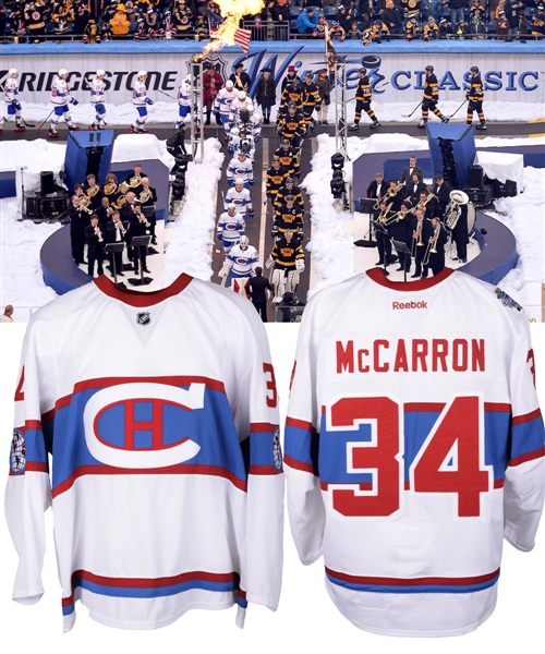 Michael McCarrons 2016 Winter Classic Montreal Canadiens Game-Issued Jersey with Team LOA