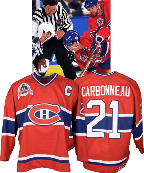 Guy Carbonneaus 1992-93 Montreal Canadiens Stanley Cup Finals Game-Worn Captains Jersey with LOA - Stanley Cup Finals Patch!