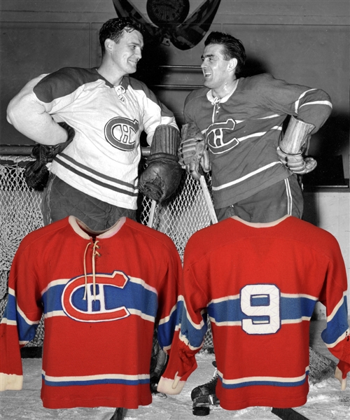 Maurice "Rocket" Richards 1949-50 Montreal Canadiens Game-Worn Wool Jersey with LOA - 25+ Team Repairs! - Photo-Matched!
