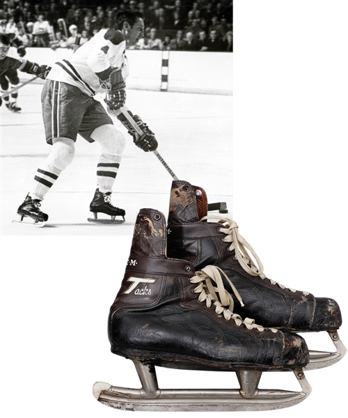 Jean Beliveaus 1970-71 Montreal Canadiens CCM Tacks Game-Used 500th Goal Skates from His Personal Collection with His Signed LOA - Photo-Matched!