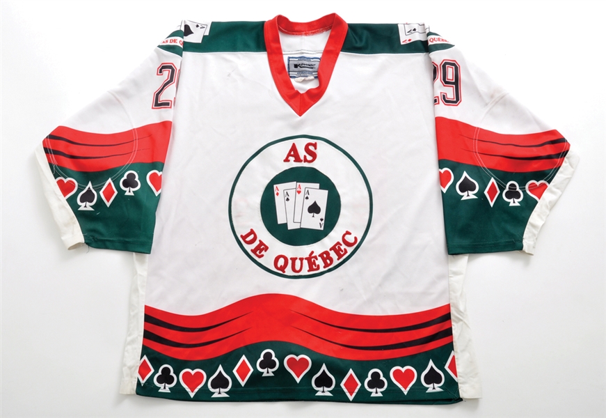 Brunettas, Emonds and Girards QSPHL Quebec Aces 2001-03 Game-Worn Jerseys with LOA