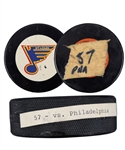 Brett Hulls 1989-90 St. Louis Blues "57th Goal of Season" Goal Puck