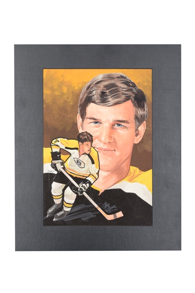 Bobby Orr Boston Bruins 1983 Hall of Fame Postcard Set Original Painting by Carleton McDiarmid