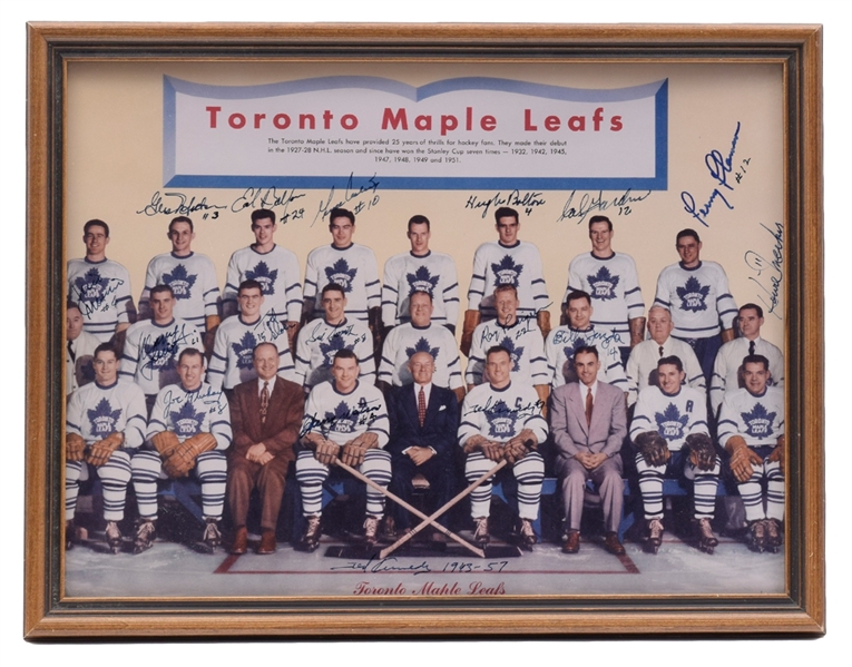 Toronto Maple Leafs 1951-52 Team-Signed Framed Photo with LOA (13 ¼” x 17 ¼”)