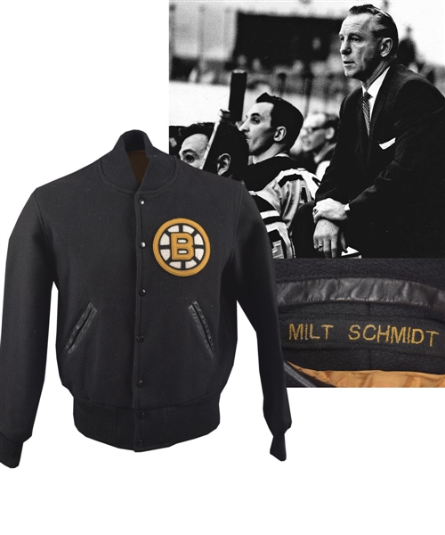 Vintage Circa 1960s Milt Schmidt Boston Bruins Team Jacket