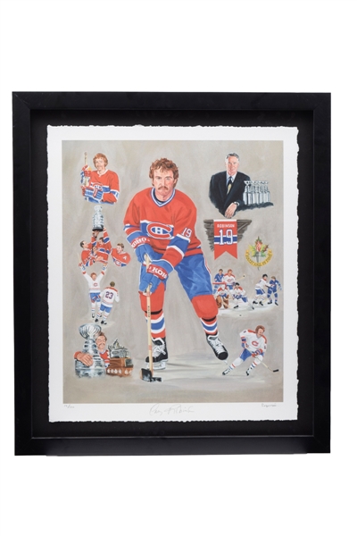 Dickie Moore, Bob Gainey and Larry Robinson Signed Limited-Edition Retirement Night Michel Lapensee Framed Lithographs (28 ¾” x 32 ¾”)