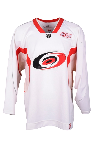 Eric Staals Carolina Hurricanes Practice-Worn Jersey and Ron Francis Game-Worn Socks