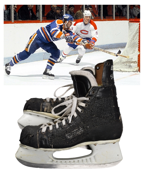 Paul Coffeys 1980s Edmonton Oilers Bauer Supreme Game-Used Skates