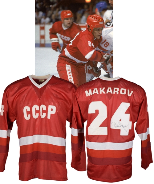 Sergei Makarovs Early-1980s Soviet National Team Signed Game-Worn Jersey