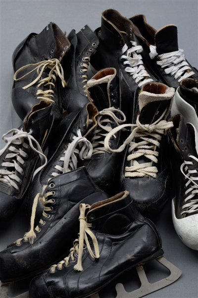 Vintage Hockey Goalie Skates Collection (7 Pairs)