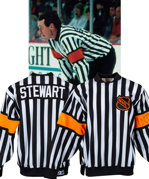 Paul Stewarts Late-1980s Signed NHL Referee Game-Worn Jersey