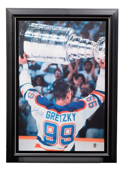 Wayne Gretzky Edmonton Oilers Signed "1988 Stanley Cup" Limited-Edition Framed Print on Canvas #38/199 with WGA COA (31” x 43”)