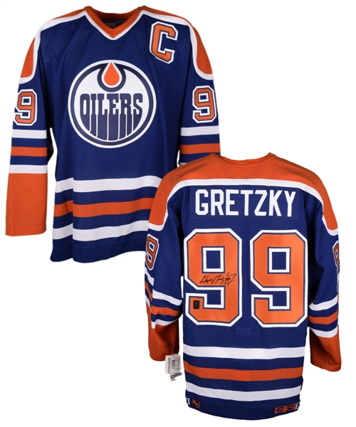 Wayne Gretzky Edmonton Oilers Signed Away Captains Jersey with WGA COA