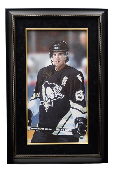 Sidney Crosby Pittsburgh Penguins Signed Framed Print on Canvas with COA (26 ¾” x 40 ¾”)