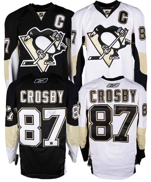 Sidney Crosby Signed Pittsburgh Penguins Pro Home and Away Jerseys with COAs