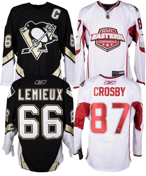 Mario Lemieux Signed Pittsburgh Penguins Jersey and Sidney Crosby Signed 2007 NHL All-Star Game Jersey with COAs