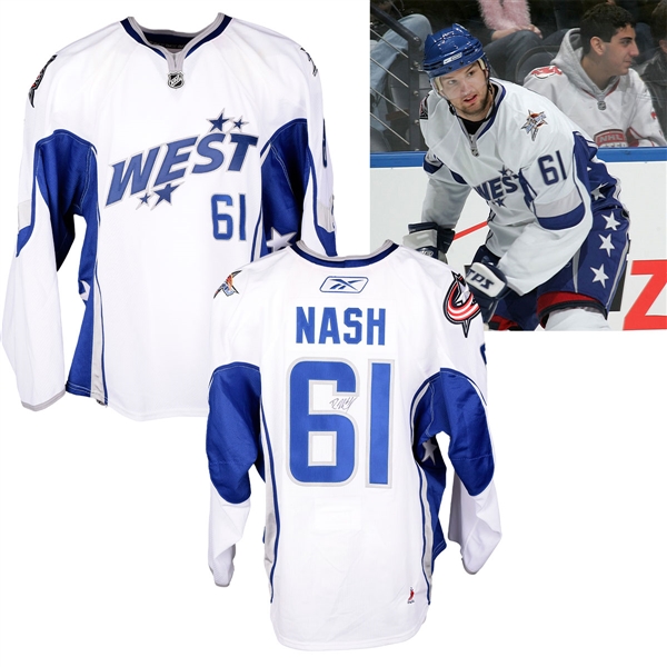 Rick Nashs 2008 NHL All-Star Game Western Conference Signed Game-Worn Jersey with LOA