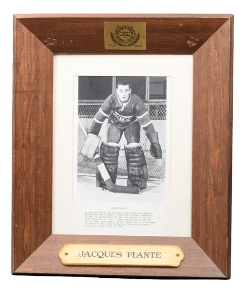 Montreal Canadiens Great Goalies International Hockey Hall of Fame Display Plaque Collection of 3 with Plante, Worsley and Dryden