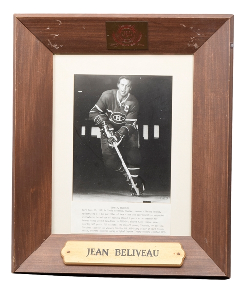 Montreal Canadiens Captains International Hockey Hall of Fame Display Plaque Collection of 3 with Bouchard, Beliveau and Henri Richard