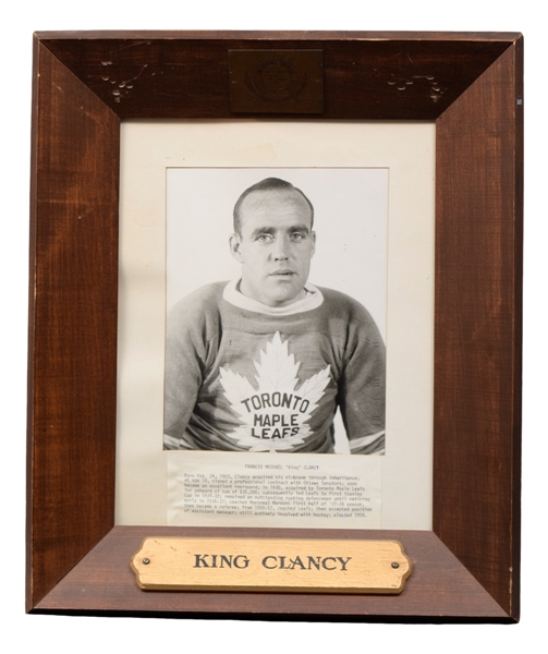King Clancy and Hap Day Toronto Maple Leafs International Hockey Hall of Fame Display Plaques