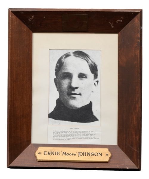 Montreal Wanderers 1900s Greats International Hockey Hall of Fame Display Plaque Collection of 6 with Stuart, Johnson, Russell and Hern