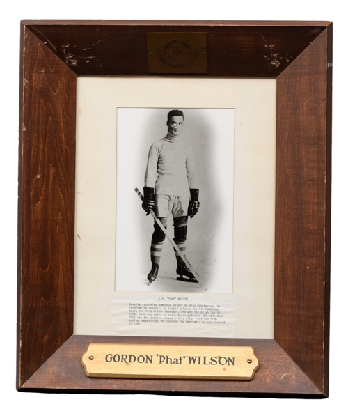 Early Hockey Greats 1900s/1920s International Hockey Hall of Fame Display Plaque Collection of 5 with Watson, Wilson and Foyston