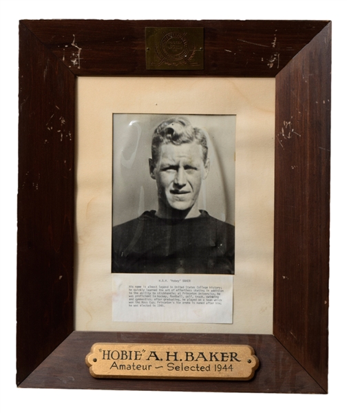 Early Hockey Greats 1900s/1920s International Hockey Hall of Fame Display Plaque Collection of 4 with Baker, Goheen, Seibert and Gibson