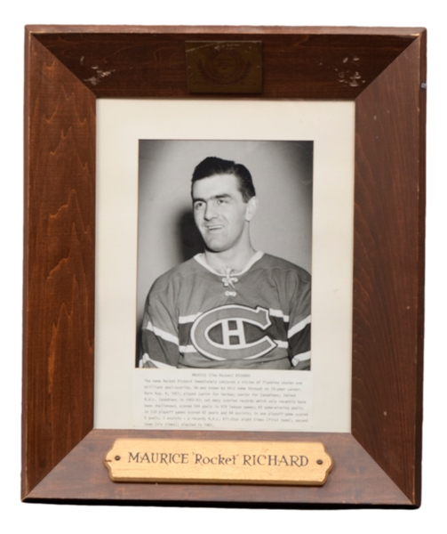 Montreal Canadiens "Punch Line" International Hockey Hall of Fame Display Plaque Collection of 3 with Richard, Blake and Lach