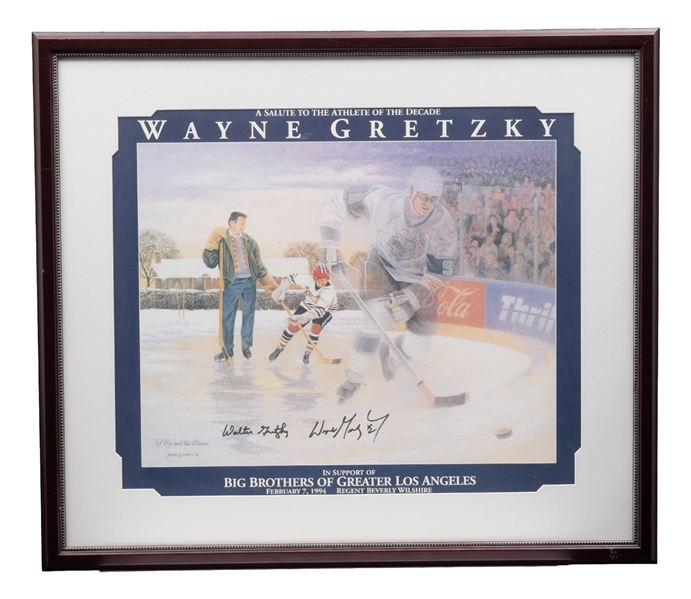 Wayne Gretzky and Walter Gretzky Dual-Signed "A Boy and his Dream" Framed Print (27" x 31")