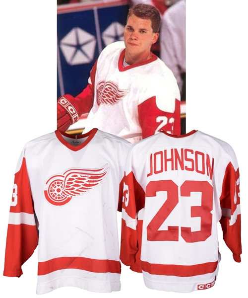 Greg Johnsons 1994-95 Detroit Red Wings Game-Worn Jersey - Nice Game Wear!