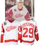 Doug Crossmans 1991-92 Detroit Red Wings Game-Worn Jersey - 75th Patch!