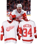Jamie Macouns 1998-99 Detroit Red Wings Game-Worn Jersey - Nice Game Wear and Team Repairs!