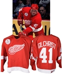 Brent Gilchrists 1997-98 Detroit Red Wings Game-Worn Jersey - Nice Game Wear! - VK&SM "Believe" Patch!