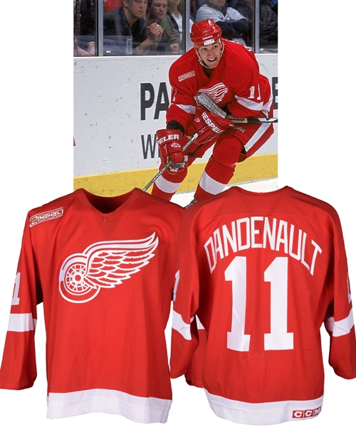 Mathieu Dandenaults 1999-2000 Detroit Red Wings Game-Worn Jersey - 2000 Patch! 