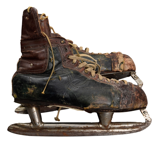 Bobby Bauns 1950s Toronto Maple Leafs Game-Used Skates from His Collection