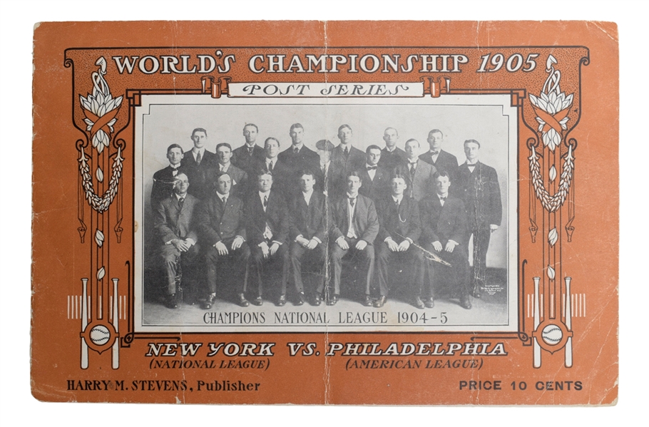 1905 World Series Program (New York) - New York Giants vs Philadelphia Athletics