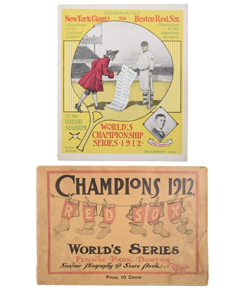 1912 World Series Programs (2) (New York and Boston) - New York Giants vs Boston Red Sox