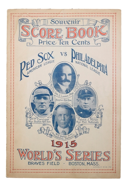 1915 World Series Program (Boston) - Boston Red Sox vs Philadelphia Phillies - Babe Ruth First World Series!