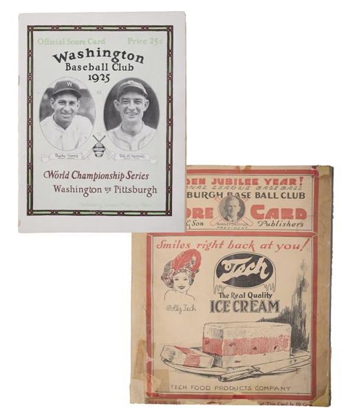 1925 World Series Programs (Pittsburgh and Washington) - Pittsburgh Pirates vs Washington Senators