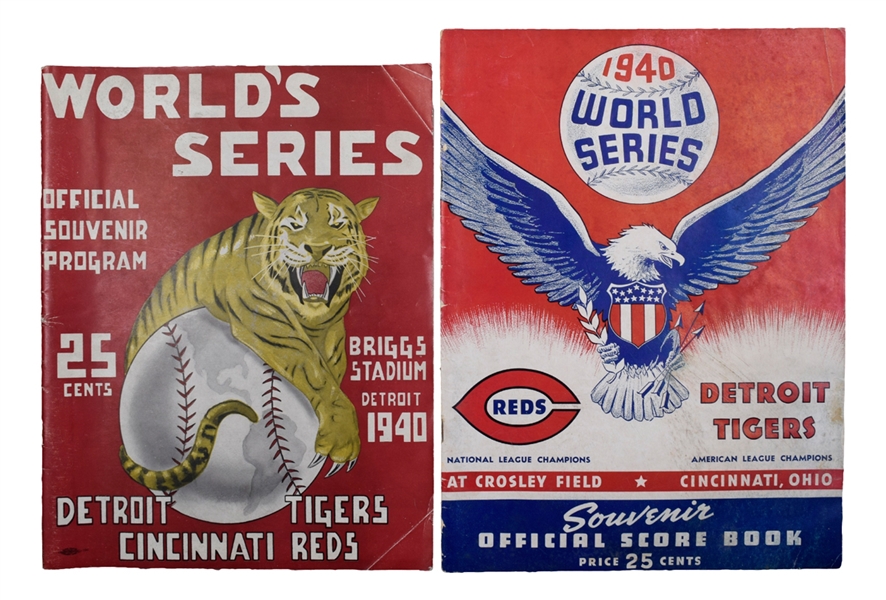 1940 World Series Programs (2) (Cincinnati and Detroit) - Cincinnati Reds vs Detroit Tigers
