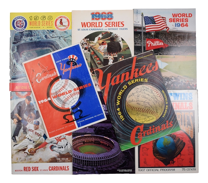 1964, 1967 and 1968 World Series Programs (6) (St. Louis, New York, Boston and Detroit) - St. Louis Cardinals vs Yankees/Red Sox/Tigers