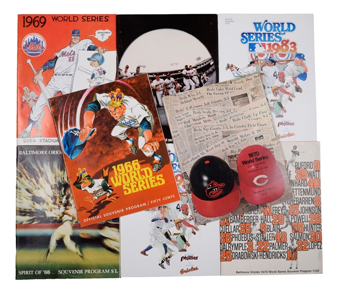 1966, 1969, 1970 and 1983 World Series Programs (8) (Baltimore, NY, LA, Cincinnati and Philadelphia) - Baltimore Orioles vs Dodgers/Mets/Reds/Phillies