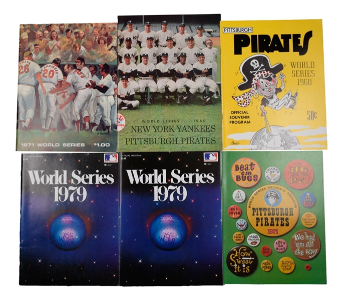 1960, 1971 and 1979 World Series Programs (6) (Pittsburgh, NY and Baltimore) - Pittsburgh Pirates vs Yankees/Orioles