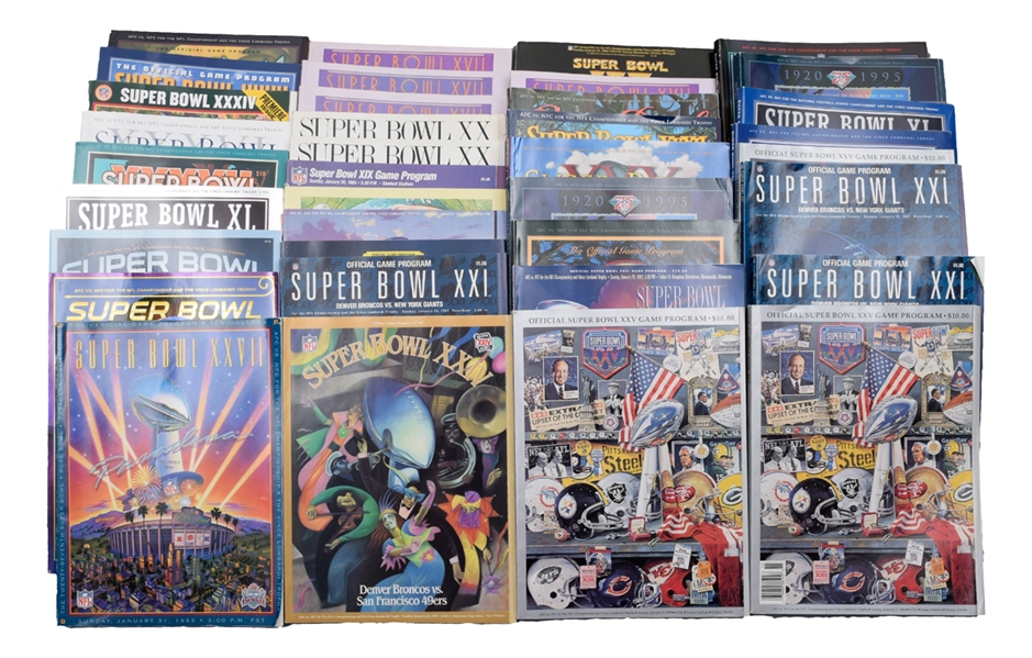 1982-2013 Super Bowl XVI to XLVII Programs (43) - 49ers/Bengals, Redskins/Dolphins, Raiders/Redskins, 49ers/Dolphins +++