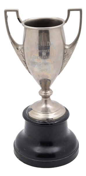 Vintage 1943 to 1968 L.H.D. Hockey League Best Goalie Perpetual Trophy (14 ½”)