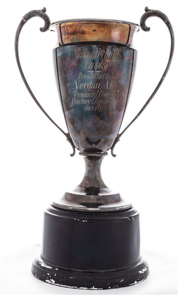 Vintage 1934-35 Mayor Ferland Hockey Trophy Presented to Verdun A.C. (16") 
