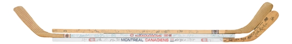Montreal Canadiens 1990s and 2000s Team-Signed Stick Collection of 3