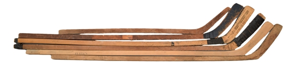 Vintage Hockey Stick Collection of 6 - Most One-Piece Hockey Sticks