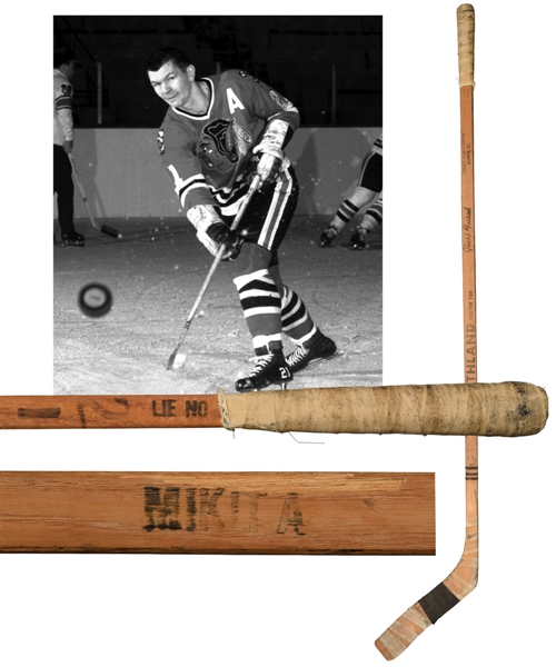 Stan Mikitas 1960s Chicago Black Hawks Northland "Banana Hook" Game-Used Stick